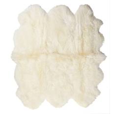 Sheepskin Natures Collection Veruca Modern Ivory Sheepskin 6 Pelt Fur Rug 5' x 6' Beige