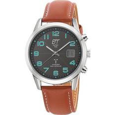 Funk-solar-Herrenuhr "Gobi" Lederband braun