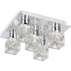 Glass Ceiling Flush Lights ValueLights Minisun Ice Cube 5 Way Ceiling Flush Light