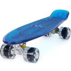 Croisières Land Surfer Skateboard Planche Bleue Transparente Roues Noires Transparente