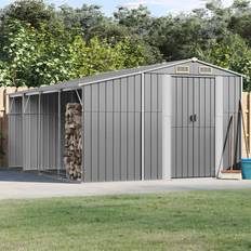 Metal Garden Storage Units vidaXL Garden Shed Grey 277 x 365.5 x 179 cm