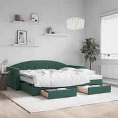 vidaXL 3197375 Velor Dark Green Sofa 3 personers