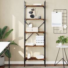 Natural Book Shelves vidaXL 5-Tier Bookcase Smoked Oak 56 x 31.5 x 174 cm Book Shelf