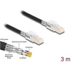 DeLock RJ45 Cable Cat.6A S/FTP with secure clips 3m
