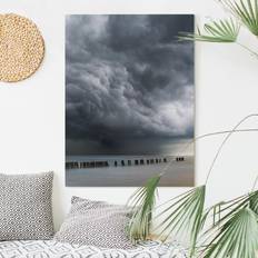 Écrans de projection Impression sur toile Nuages d'orage au-dessus de la mer Baltique