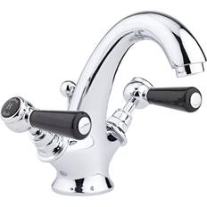 Taps Hudson Reed Topaz Black Lever Mono Collar Chrome