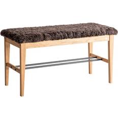 Bänk med fårskinn Oscarssons Möbel Cora Brown Sittbänk 40x46cm