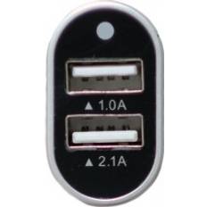 Batterier & Opladere Sinox Sinox Sinox iMedia 12V dobbelt USB A biloplader. 1.0 2.1A. Sort