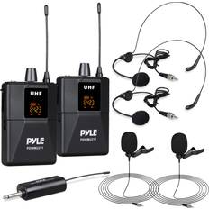 Microphones Pyle Pyle Pro PDWMU211 2-Person Wireless UHF Microphone System with 2 Lav Mics, 2 Headset PDWMU211