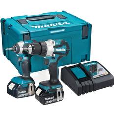 Sets Makita DLX2507TJ 18V Combopack DHP489 Klopboormachine DTD153Z Slagschroevendraaier 5,0 Ah accu (2 st) in Mbox