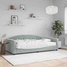 vidaXL Letto Con Materasso Grigio Chiaro 100x200 cm Divano 222cm Divano 3 Posti