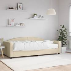 Mobili vidaXL Letto Con Materasso Crema 100x200 cm In Tessuto Divano Divano 3 Posti