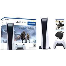 Ghost ps5 Sony PlayStation 5 Upgraded 1.8TB Disc Edition God of War Ragnarok Bundle with Ghost of Tsushima Director's Cut and Mytrix Controller Case