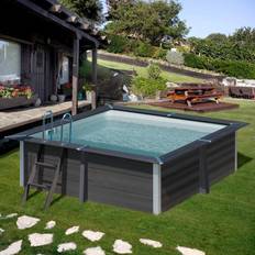 Gre Aufstellpool wpc-pool-set eckig 326x326x94 cm inkl. sandfilteranlage, skimme