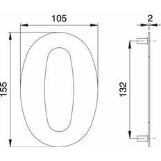 Dieckmann Chiffre Du Numéro De Maison 0 Inox Matt 150 mm B.105 mm EDI