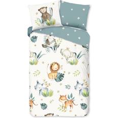 Good Morning Children's Bed Linen Posy Reversible Zoo Rhino Lion