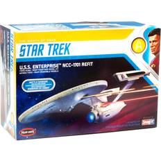 Model Kit Polar Lights Skill 2 Snap Model Kit U.S.S. Enterprise NCC-1701 Refit Spaceship "Star Trek II The Wrath of Khan" 1982 Movie 1/1000 Scale Model