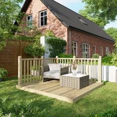 Composite Decking Timber power Timber Decking Kit Handrails on Two Sides 2.4 x 2.4m