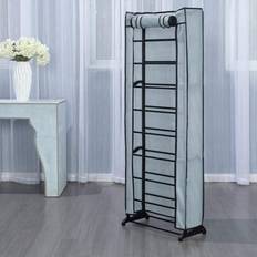 Northix 27 pairs of Shelves Steel Grey Skoställ