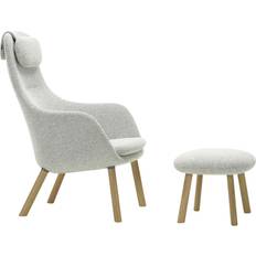 Beige Poltrone Vitra HAL Lounge Sessel & Ottoman Stoff 73 x 104 x 78.5 cm Poltrona