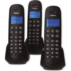 Profoon DECT-Telefon PDX-300 Triple, mit 3 Mobilteilen, schwarz