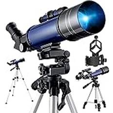 Telescope for Astronomy, Pro 400/70 FMC Glass Optical Refractor Telescope, With Adjustable Tripod Phone Adapter Travel Scope for Kids Adult Beginner