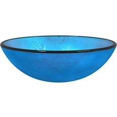 Lavabos de baño vidaXL Lavabo De Vidrio Templado Azul 42x14 cm