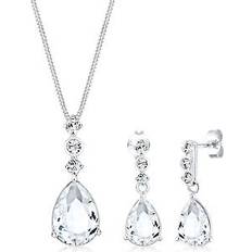 Silver Smyckesset Elli Premium Jewelry Set - Silver/Transparent