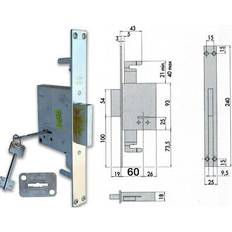 Scanner Cisa Serratura metallo infilare 57226 b.q zinc f.mm 25 dm M2 tripl h.cm 93 e.mm 50