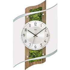 Glas Wanduhren AMS Moos Holz 48cm- 5517 Wanduhr