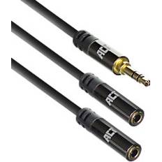 ACT 0.15 Meters High Quality Audio Splitter Cable 3.5 mm Jack Male 2x Female