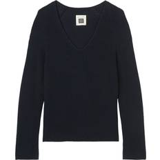 Marc O'Polo Sweatere Marc O'Polo Pullover, Vneck, Long-sleeve, Half Kvinde Sweaters hos Magasin Night Sky