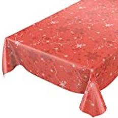 Rot Tischdecken Schneeflocken abwaschbar Wachstuch 100x140cm Tischdecke Rot