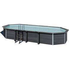 Gre Aufstellpool wpc-pool-set oval 804x386x124 cm inkl. sandfilteranlage, skimme