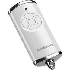 Porte del Garage Hörmann Trasmettitore Manuale hse 4 bs (frequenza 868 MHz, Bianco Lucido, azionamento Porta Garage con Tappi cromati, batterie Incluse, Dimensioni 28 x 70 x