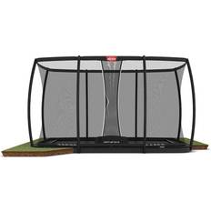 BERG Trampolin Ultim Champion FlatGround 410 Black inkl. Sicherheitsnetz Deluxe XL