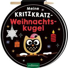 Mehrfarbig Weihnachtsbaumschmuck arsedition Meine Kritzkratz-Weihnachtskugel Weihnachtsbaumschmuck