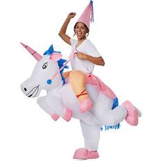 tectake Inflatable pink unicorn costume pony princess blow up fancy dress halloween