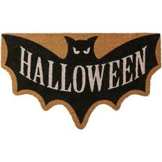 Entrance Mats Northlight Natural Coir Halloween Bat Shaped Doormat Natural, Black