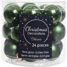 Decoris Mini Baubles Pine Green Christmas Tree Ornament 2.5cm 24pcs