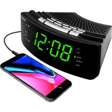 Alarm Clocks Sharp SHARP AM/FM Radio Digital Alarm Clock Wake to Music Dual Alarm Large 1.2” Green LED Display