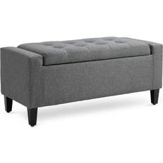 Wood Storage Benches Homcom Linen Upholstered Storage Bench 36.2x15.8"