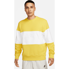 Nike mens french terry crew Nike Club Men's French Terry Colour-Blocked Crew Yellow