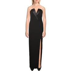 Elastane/Lycra/Spandex Dresses Betsy & Adam Strapless Tuxedo Gown Black Black