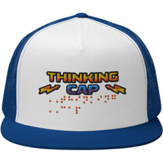 Stranger Things Thinking Braille Embroidered Trucker Cap - Royal/White