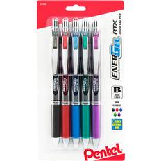 Recycled Materials Pencils Pentel Energel RTX Retractable Liquid Gel Pen 1.00mm 5-pack