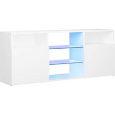 Bois Bancs vidaXL LED Light White Meuble TV 120x50cm