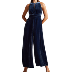 Ted Baker Women Clothing Ted Baker Libbiey Velvet Halterneck Jumpsuit - Navy