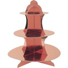 360 Degrees Beistle 59990RSEGD Metallic Cupcake Stand- Rose Gold