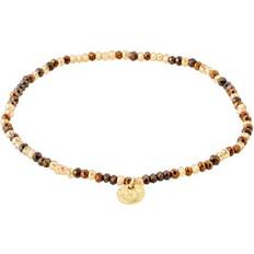 Brun - Dame Armbånd Pilgrim Indie Armbånd Guldbelagt